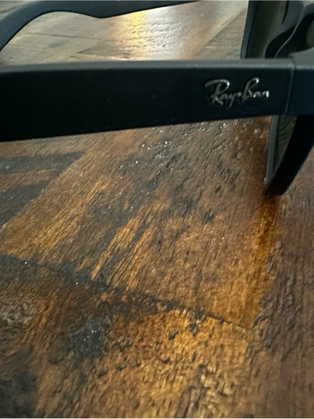 Authentic Ray-Ban New Wayfarer Black Frame Sunglasses with Blue Mirrored Lenses